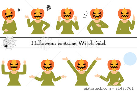 萬聖節裝扮、南瓜鬼女擺姿勢佈景、煩惱、指點等等—— 81453761