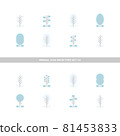 Minimal icon snow and tree set 001 3/4 81453833