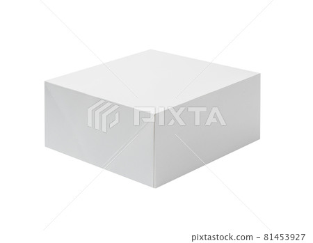 White cardboard box isolated on white background. 81453927
