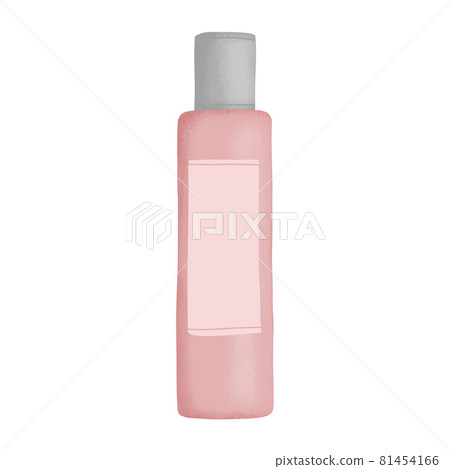 Hand Drawn Pink Micellar Water Toner in Bottle with Label Hand Drawn Pink Micellar Water Toner in Bottle with Label 81454166