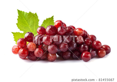 Ripe grapes with leaves Ripe grapes with leaves 81455087