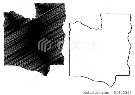 Collines Department (Departments of Benin, Republic of Benin, Dahomey) map vector illustration, scribble sketch Collines map 81455585