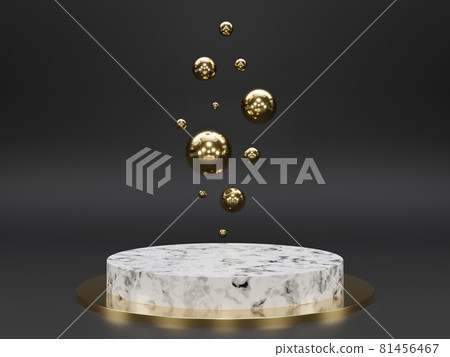 Marble pedestals or podiums with golden frames and decor 3d rendering Marble pedestals or podiums with golden frames and decor 3d rendering 81456467