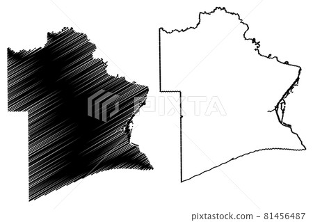 Jefferson County, Texas (Counties in Texas, United States of America,USA, U.S., US) map vector illustration, scribble sketch Jefferson map 81456487