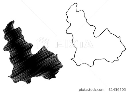 Beja Governorate (Governorates of Tunisia, Republic of Tunisia) map vector illustration, scribble sketch Beja map 81456503