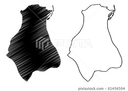 Ariana Governorate (Governorates of Tunisia, Republic of Tunisia) map vector illustration, scribble sketch Ariana map 81456504
