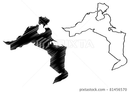 Medenine Governorate (Governorates of Tunisia, Republic of Tunisia) map vector illustration, scribble sketch Medenine map Medenine Governorate (Governorates of Tunisia, Republic of Tunisia) map vector illustration, scribble sketch Medenine map 81456570