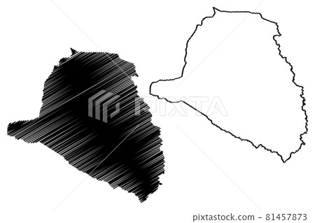 Presidente Hayes Department (Departments of Paraguay, Republic of Paraguay) map vector illustration, scribble sketch Presidente Hayes map.. Presidente Hayes Department (Departments of Paraguay, Republic of Paraguay) map vector illustration, scribble sketch Presidente Hayes map.. 81457873