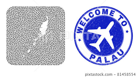 Welcome Rubber Badge and Palau Map Airport Hole Mosaic Welcome Rubber Badge and Palau Map Airport Hole Mosaic 81458554