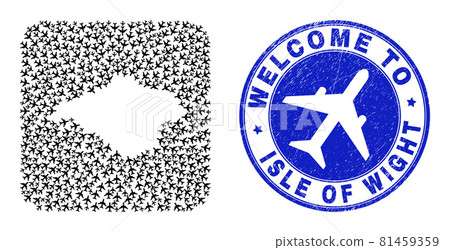 Welcome Watermark Stamp Seal and Isle of Wight Map Air Fly Hole Mosaic Welcome Watermark Stamp Seal and Isle of Wight Map Air Fly Hole Mosaic 81459359