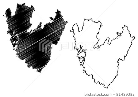 Vastra Gotaland County (Counties of Sweden, Kingdom of Sweden) map vector illustration, scribble sketch Vastra Gotaland map Vastra Gotaland County (Counties of Sweden, Kingdom of Sweden) map vector illustration, scribble sketch Vastra Gotaland map 81459382