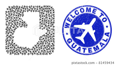 Welcome Rubber Stamp and Guatemala Map Airlines Inverted Mosaic Welcome Rubber Stamp and Guatemala Map Airlines Inverted Mosaic 81459434