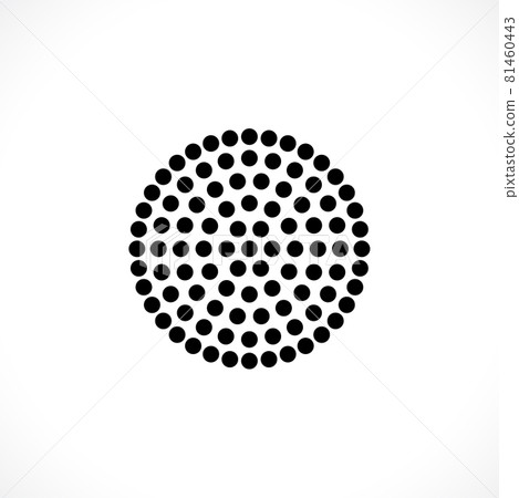 Black abstract vector circle frame halftone - Stock