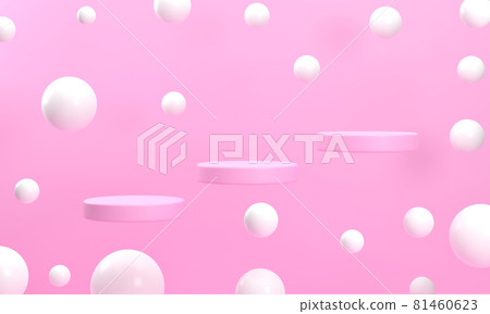 floating circle pink podium surrounded by white balls Increase interest, create brightness. scene stage mockup showcase for product, sale, banner, presentation, cosmetic, offer. floating circle pink podium surrounded by white balls Increase interest, create brightness. scene stage mockup showcase for product, sale, banner, presentation, cosmetic, offer. 81460623