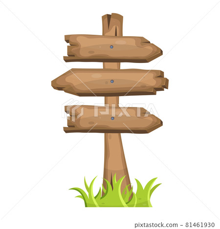 Wood stake with direction signs 81461930