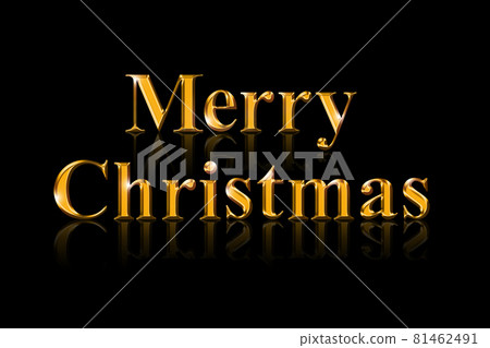 Merry Christmas lettering in gold, on black... - Stock Illustration ...