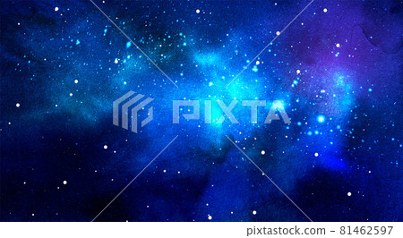 Vector cosmic illustration. Beautiful colorful space background. Watercolor 81462597