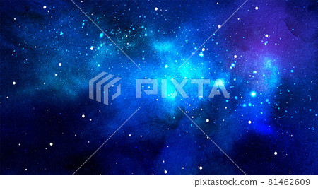 Vector cosmic illustration. Beautiful colorful space background. Watercolor 81462609