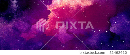 Vector cosmic illustration. Beautiful colorful space background. Watercolor Cosmos 81462610