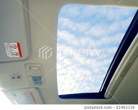 Sunroof seen from inside the car 81463156