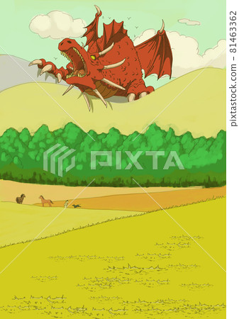 Horse playing with a dragon Horse playing with a dragon 81463362