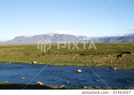 Panorama from Hvitarvatn area, Iceland rural landscape Panorama from Hvitarvatn area, Iceland rural landscape 81463687