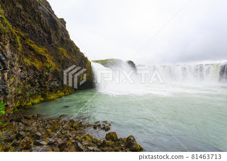Godafoss falls in summer season view, Iceland 81463713