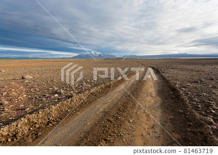 Dirt road from Hvitarvatn area, Iceland landscape Dirt road from Hvitarvatn area, Iceland landscape 81463719