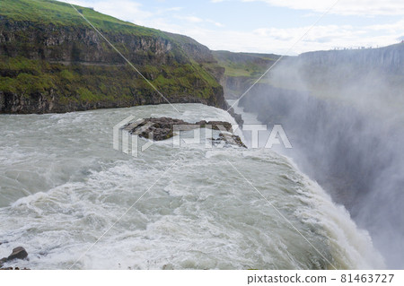 Gullfoss falls in summer season view, Iceland Gullfoss falls in summer season view, Iceland 81463727