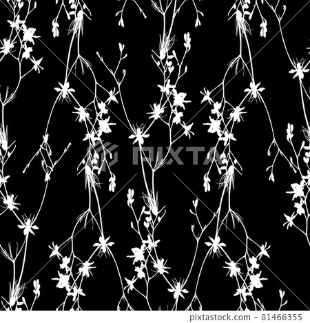 Black and white Floral seamless pattern with... - Stock Illustration ...