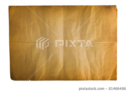 single old folded flat sheet of paper single old folded flat sheet of paper 81466486