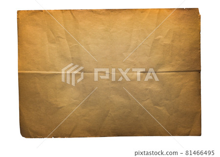 single old folded flat sheet of paper isolated single old folded flat sheet of paper isolated 81466495