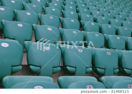 Empty stands in the stadium due to coronavirus. A ban on sporting events due to Covid-19. Empty stands in the stadium due to coronavirus. A ban on sporting events due to Covid-19. 81466523