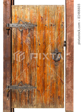 Old lacqered wicket isolated on white background 81466603