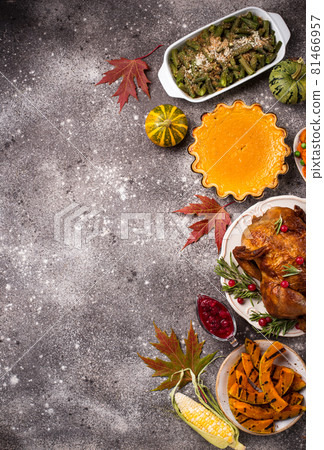 Thanksgiving Day traditional festive dinner 81466957