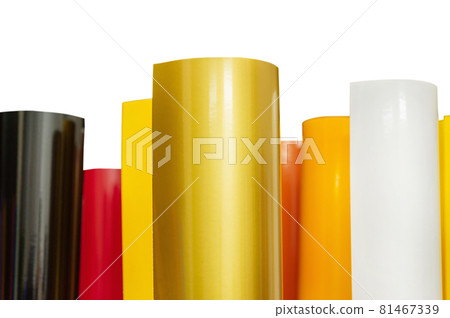 Plotter film. adhesive colored films isolated on white background.. Material for advertisers. 81467339