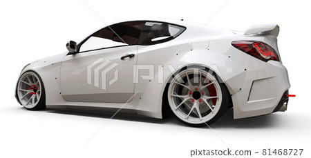 White small sports car coupe. 3d rendering. White small sports car coupe. 3d rendering. 81468727