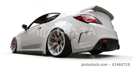 White small sports car coupe. 3d rendering. White small sports car coupe. 3d rendering. 81468728