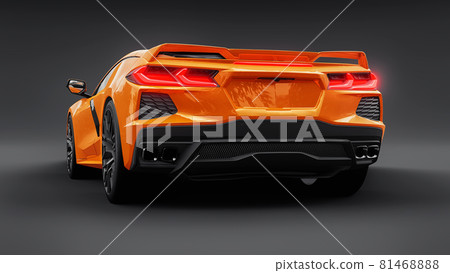 Super sports car on a black background.. 3d illustration. Super sports car on a black background.. 3d illustration. 81468888