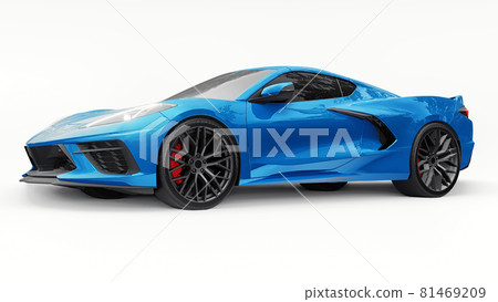Super sports car on a white background. 3d illustration. Super sports car on a white background. 3d illustration. 81469209