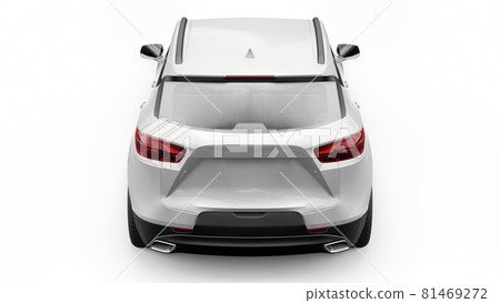 A white ultra-modern SUV with a catchy expressive design for young people and families on a white isolated background. Bright glowing headlights. 3d illustration. A white ultra-modern SUV with a catchy expressive design for young people and families on a white isolated background. Bright glowing headlights. 3d illustration. 81469272