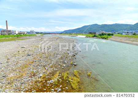 Furufune Bridge / View from upstream from the Chikuma River (Ueda City, Nagano Prefecture) [2021.8] 81470352