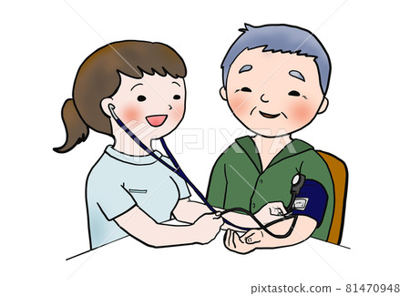 Healthcare workers measuring blood pressure (nurses, physiotherapists, occupational therapists) 81470948