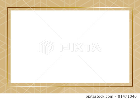 豪華簡約框架長方形米色和金色芝麻圖案 81471046