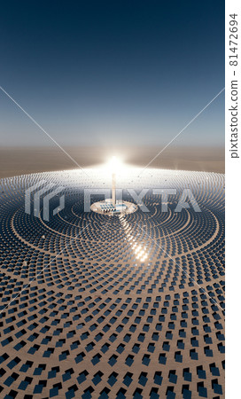 Photovoltaic power generation, solar Thermal Power Station in Dunhuang, China. 81472694