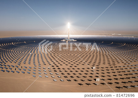 Photovoltaic power generation, solar Thermal Power Station in Dunhuang, China. Photovoltaic power generation, solar Thermal Power Station in Dunhuang, China. 81472696
