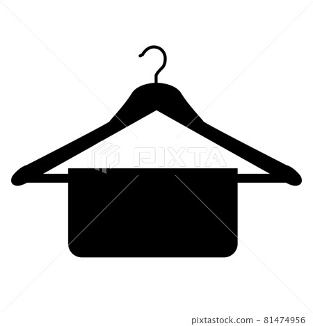 Clothes hanger icon on white background. Towel on hanger sign. Hanger symbol. flat style. Clothes hanger icon on white background. Towel on hanger sign. Hanger symbol. flat style. 81474956