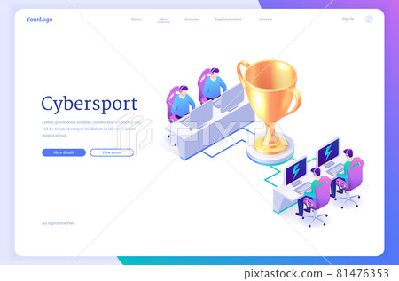 Cyber sport isometric landing page, pc gamer team Cyber sport isometric landing page, pc gamer team 81476353