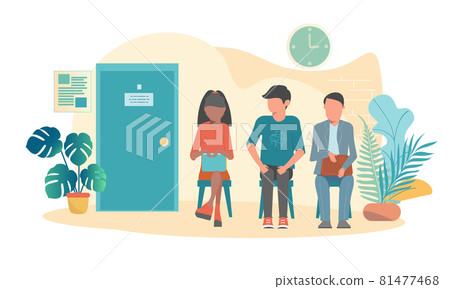 Business people in the queue 81477468