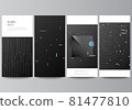 Vector layout of flyer, banner design templates for website advertising design, vertical flyer design, website decoration backgrounds. Tech science future background, space design astronomy concept. 81477810